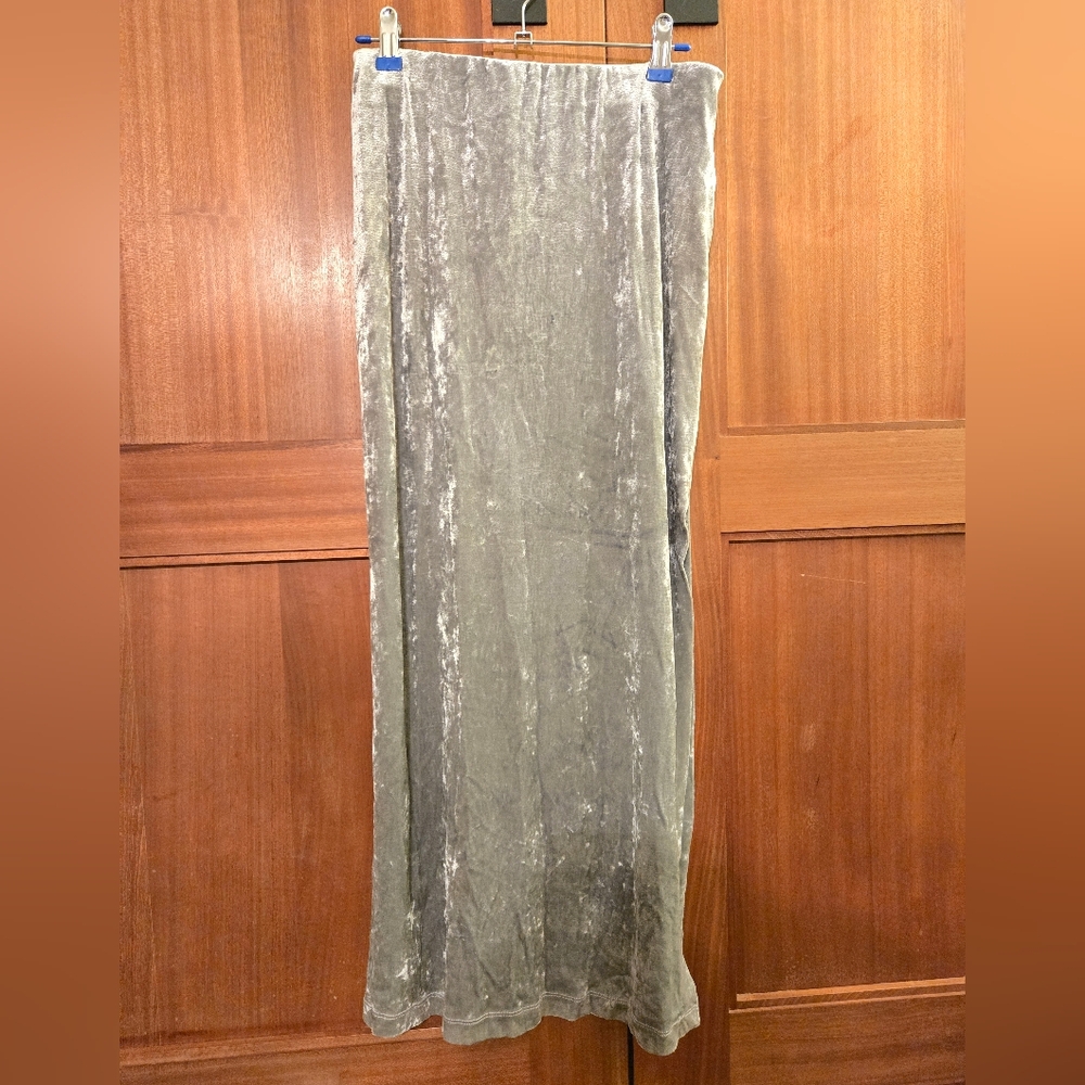 Cache Gray Velvet Maxi Skirt